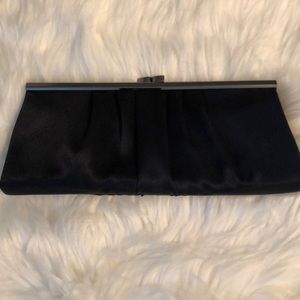 Nitebags black clutch with grey chain